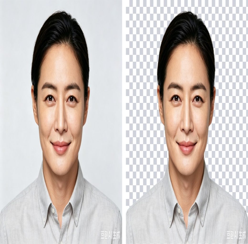 一键抠图前后对比